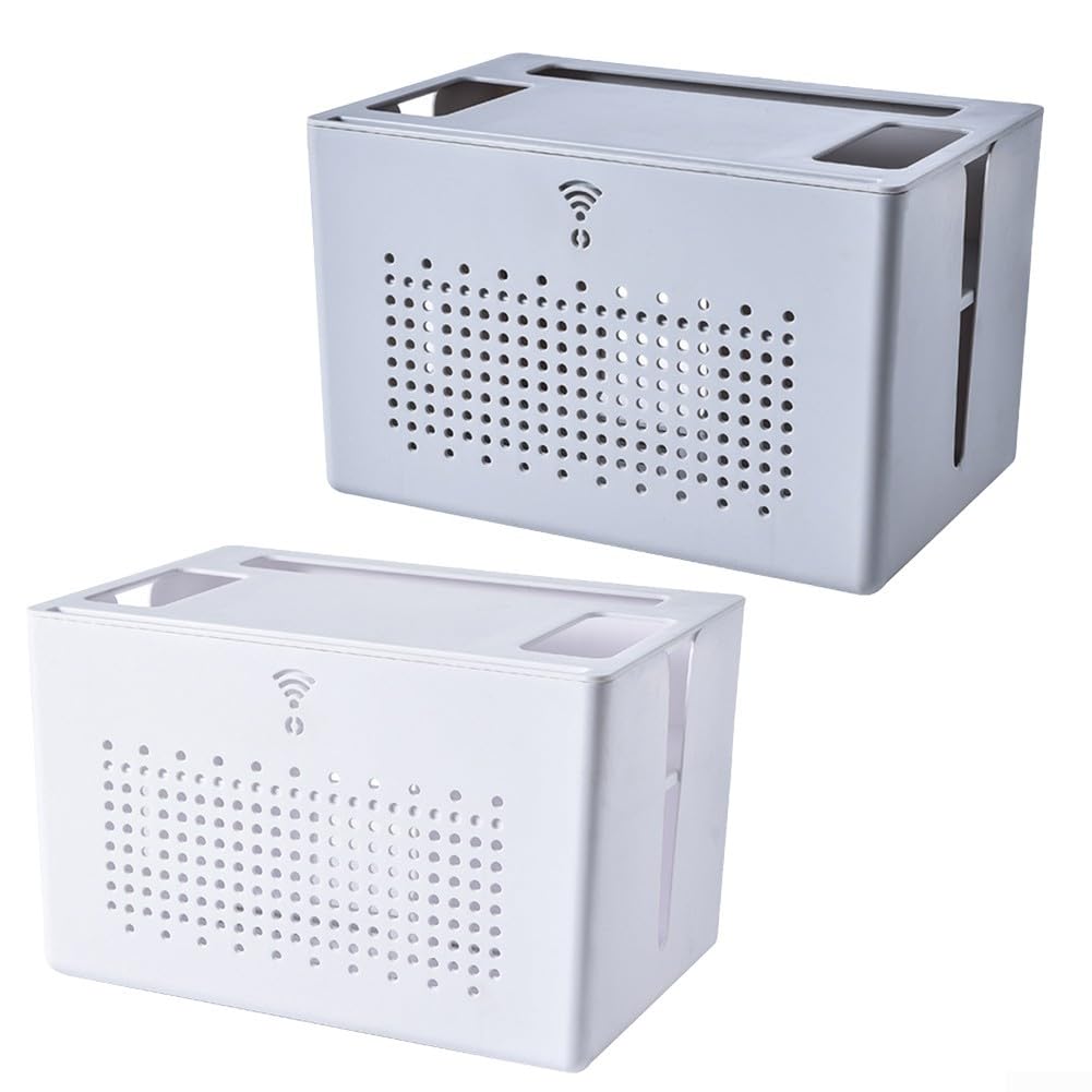 Boîte de rangement de bureau blanche pour salon et coin télétravail ordonné