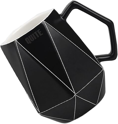 BRIGHTFUFU Café Cerámica para ir tazas de café con tapas taza de café de porcelana taza de té de porcelana taza de capuchino vasos negros vasos con