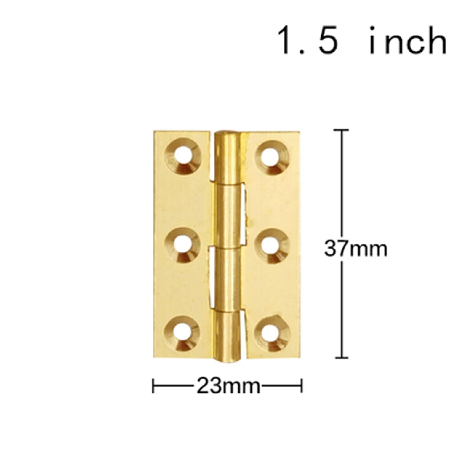 Minibisagra Bisagra pequeña Bisagras de puerta nueva de latón, 2 uds., 1/1, 5/2/2, 5/3 pulgadas, muebles, puerta del cajón del armario, bisagra a tope for joyería, Hardware de caja de madera(Golden 2p