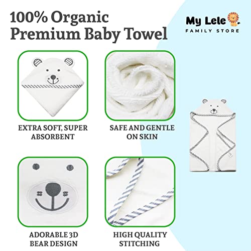 Bamboo Baby Hooded Towel, Soft Ultra Absorbent And 100% Natural Organic Eco Baby Stuff Xl Towel With Bear Ears Design For All Ages, Infant, Toddler Boy Girl, Gift Best Size Of 35X35 Inches #TOP2