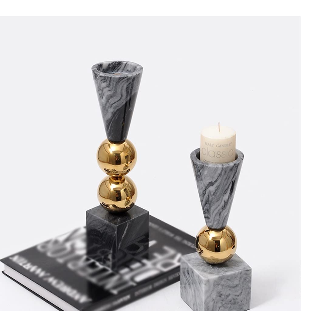 Inhaber von Candlestick Nordisch moderner Esstisch Marmor Kerzenhalter Kerzenkerzenhalter for Abendessen Wohnzimmer Küche Esszimmer (Color : A)