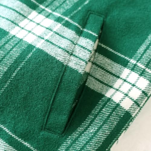 Image of Dubinik Mens Shacket Flannel Shirt for Men Lightweight Jacket Casual Plaid Coat with Warm Lining Long Sleeve Button