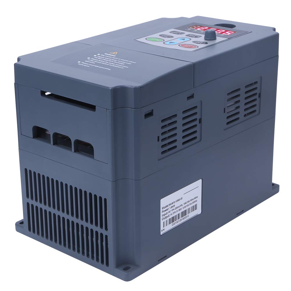 Inversor de Frecuencia Variable de 1,5 KW, Arranque Suave, Ahorro de Energía y Funciones para Motores, Bombas y Máquinas CNC con Nueve Protecciones, Aplicación para Obras de
