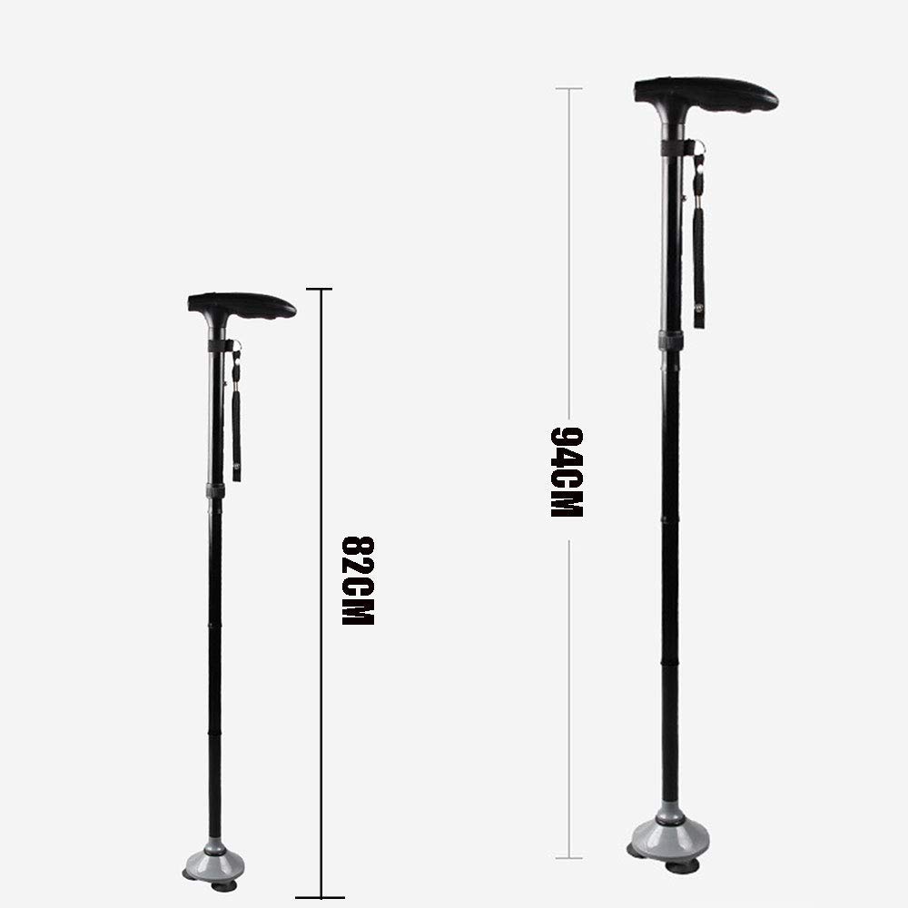 con luz LED Bastones para Caminar Luz Ajustable Bastón de aleación de Aluminio Agarre ergonómico Ancianos Ancianos Andador Cesta Cesta Muletas Antideslizantes,Muletas