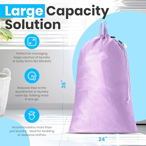 Bolsa grande de malla para lavandería que evita la pérdida de ropa 3