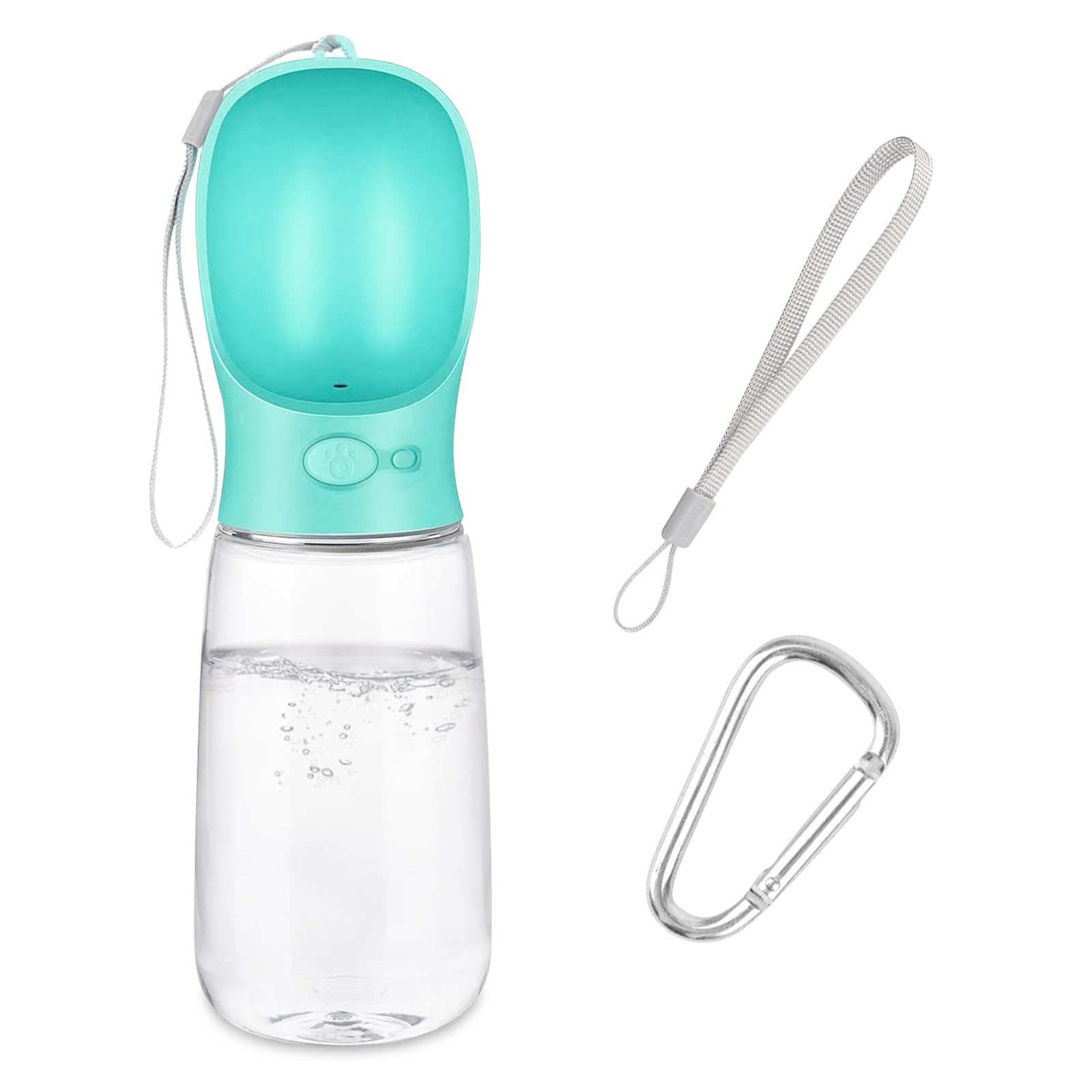 Emwel Hunde-Wasserflasche – 550 ml Wasserfutterstation auslaufsicher, tragbarer Welpen-Wasserspender mit Trinkfutterspender für Haustiere, Spaziergänge, Wandern, | Auslaufsicheres Design mit Einhandbedienung für schnelles und sauberes Tränken unterwegs