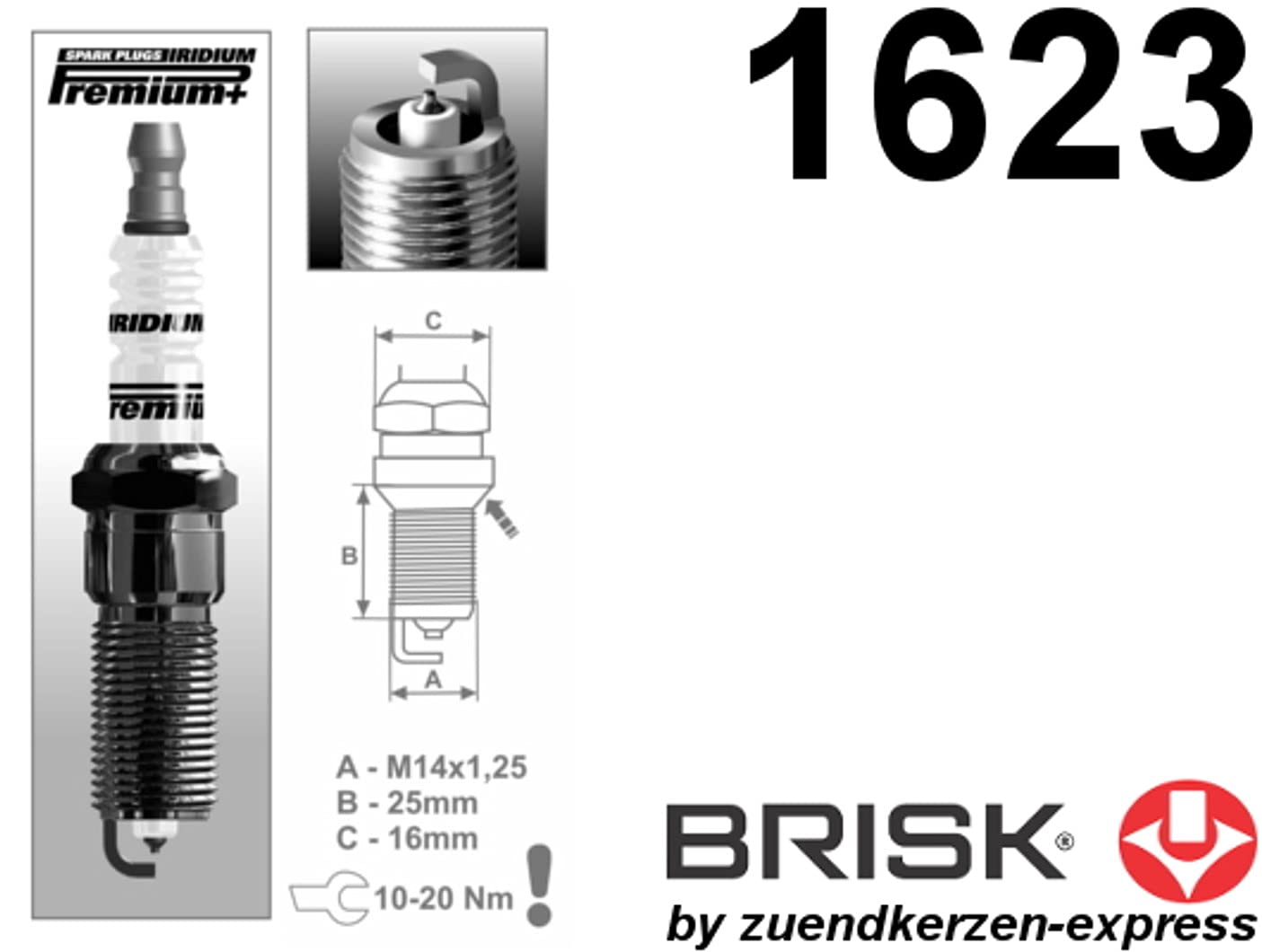 Brisk Iridium Premium+ Plus P5 1623 świece zapłonowe, 4 sztuki