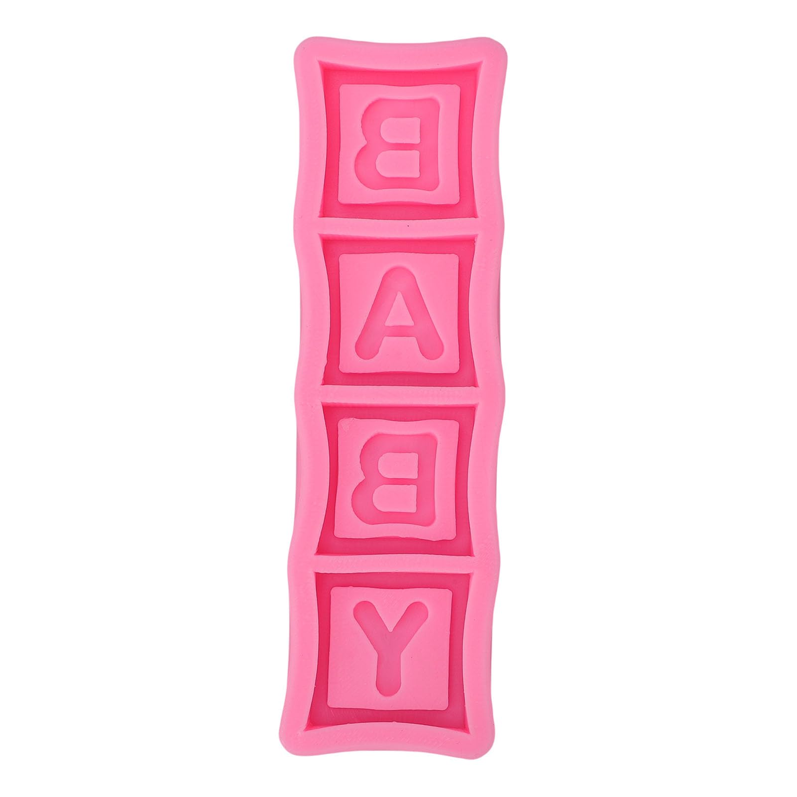 BAOFUYA Baby Letter Silicone Mold, 3D Chocolate Fondant Candle Mould for Baby Shower Cake Decoration Cupcake Topper