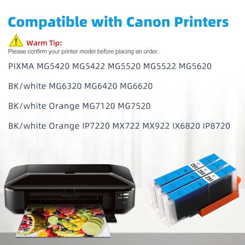 Image of CLI-251XL Cyan Ink Cartridges Replacement for Canon CLI-251 Compatible with PIXMA IX6820 MX920 IP8720 MG5520 MG5420 MG7520 MG7120 MG6320 IP7220 Printer (3 Cyan)