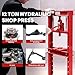 12 Ton Hydraulic h-Frame Shop Press, Heavy Duty Press with Adjustable Table & Stamping Plates for Auto Repair, Garage, Metalworking, Industrial Use - Red