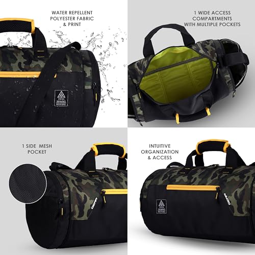 Image of Gear Cross Training 9 inch /29L Large Water Resistant Duffle Bag | Travel Bag | Gym Bag for Men & Women (Khaki Camo)