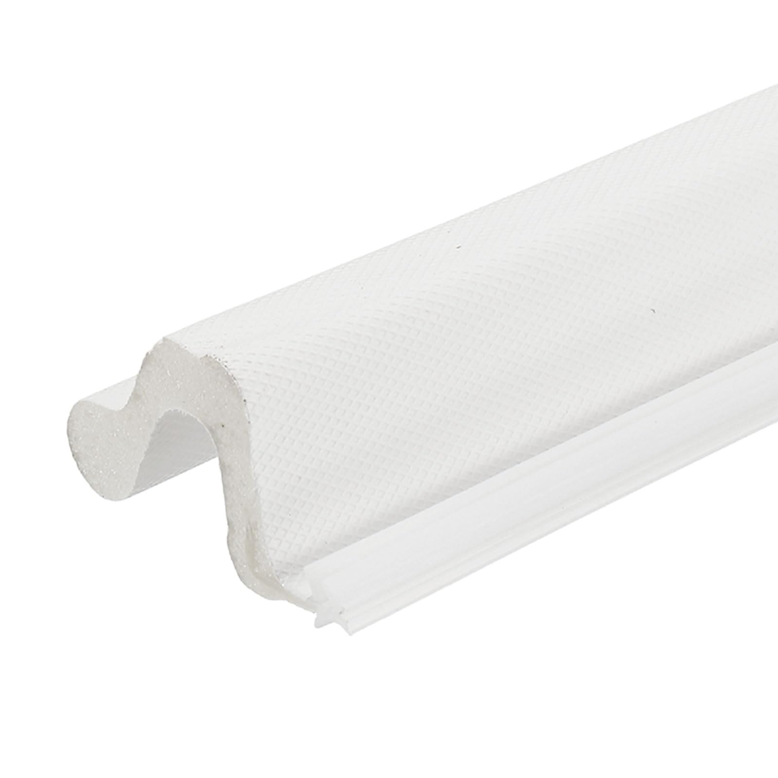 sourcing map 26Ft Kerf Weather Stripping Door Seal, V-Shaped Door Seal Strip Foam Soundproof Weatherstripping for Large Gaps Insulation, (White Cover/White Foam)