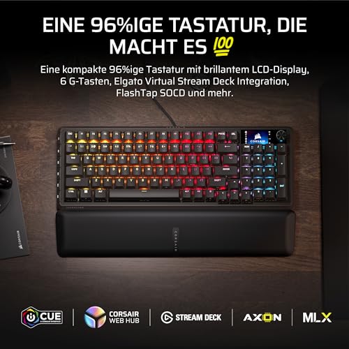 Corsair Vanguard 96 Kabelgebundene Mechanische Gaming-Tastatur – Schwarz – Ansicht 2