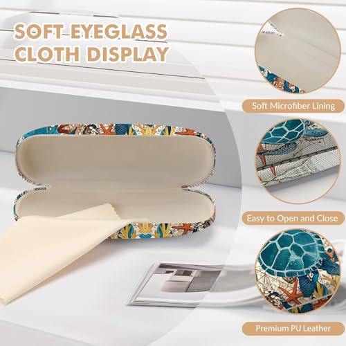 Image of Glasses Case Hard Shell,Portable Protective Eyeglasses Case, Eyeglass Holder Box with Cleaning Cloth,for Women Men