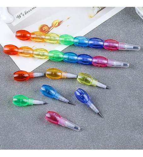 Image of Moti Pencil (8 PCS) Moti Pearl Stacking Non Sharpening Pencil, Beautiful Design, Long Lasting, Kids, Birthday, Return Gift(HFE8)