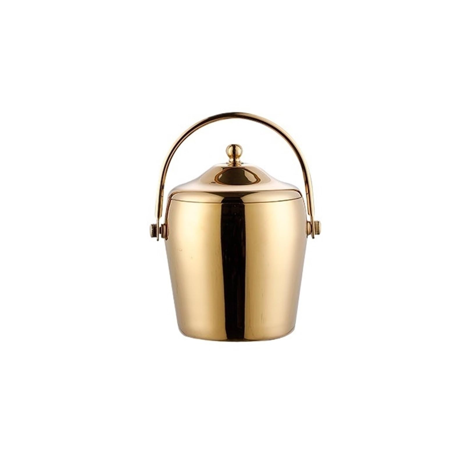 Lijiaxiuyc-101 ice bucket 1.2L Stainless Steel Ice Bucket With Lid Double Layer Champagne For Bar Party champagne bucket(Gold)