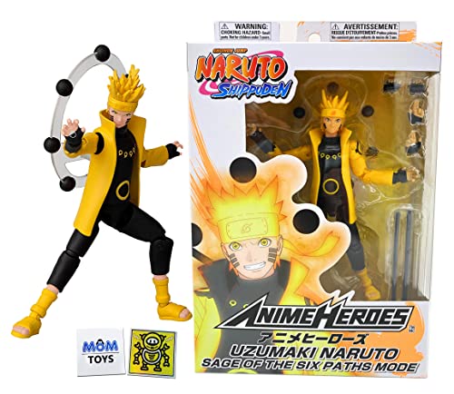 Bandai Naruto Anime Heroes Naruto Uzumaki Naruto Sage of Six Paths Toy Action Figure Toy Bundle with 2 My Outlet Mall Stickers