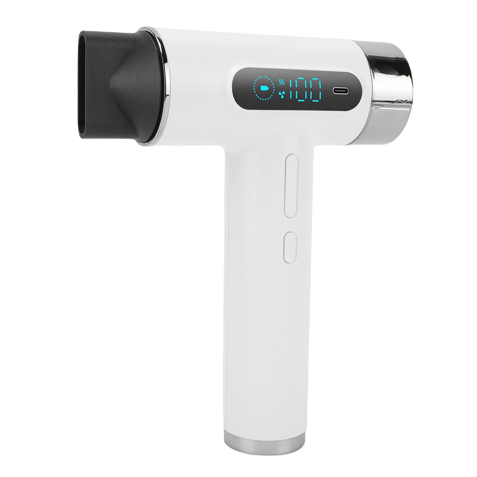 Akku-Haartrockner, 300 W, Wiederaufladbar, USB-Motor, 100.000 U/min, 30 M/s Luftstrom, 15.600 MAh Akku, Kalter, Heißer Wind, Kompakter Reiseföhn mit Konzentratordüse, für Camping Im