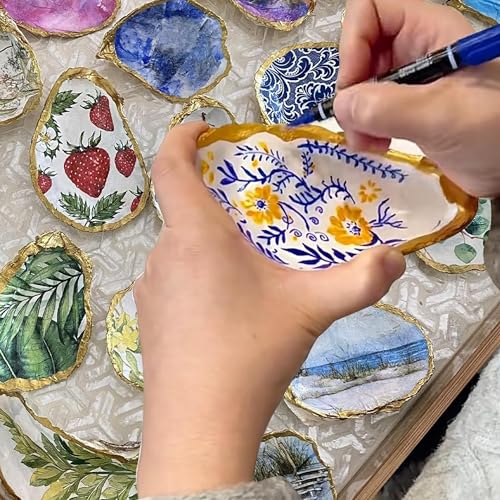 Conchas de ostras naturales cóncavas y planas de gran tamaño decorativas 4