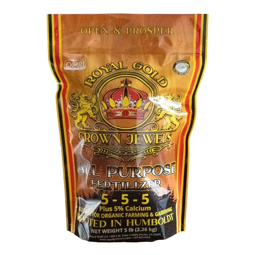 Royal Gold Crown Jewels Organic All Purpose 5-5-5 Dry Soluble Fertilizer 5 lbs - Excellent for Pre-Amending Soils Top-Dress Applications in Composts and Nutrient Teas