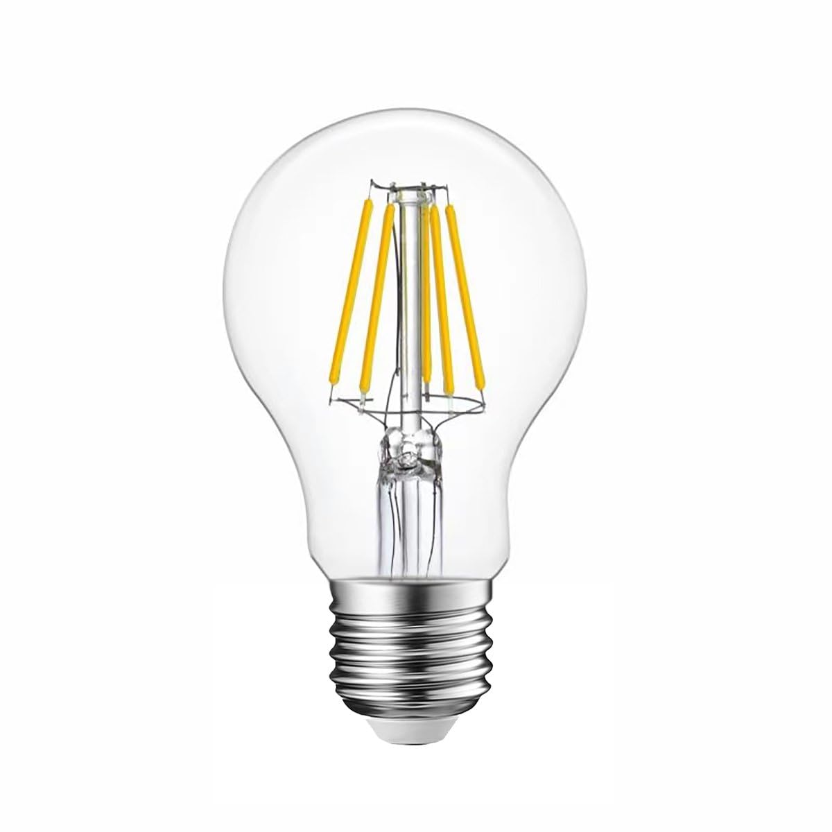 G.W.S® LED Filament Bulb, GLS A60 E27 Edison Screw, LED Globe Bulb, 8W Dimmable Warm White 2700K, Clear Glass — image 1