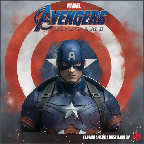 Semic Distribution- Buste Tirelire Captain America Deluxe-Marvel Avengers Endgame, 71430010303, Multicouleur
