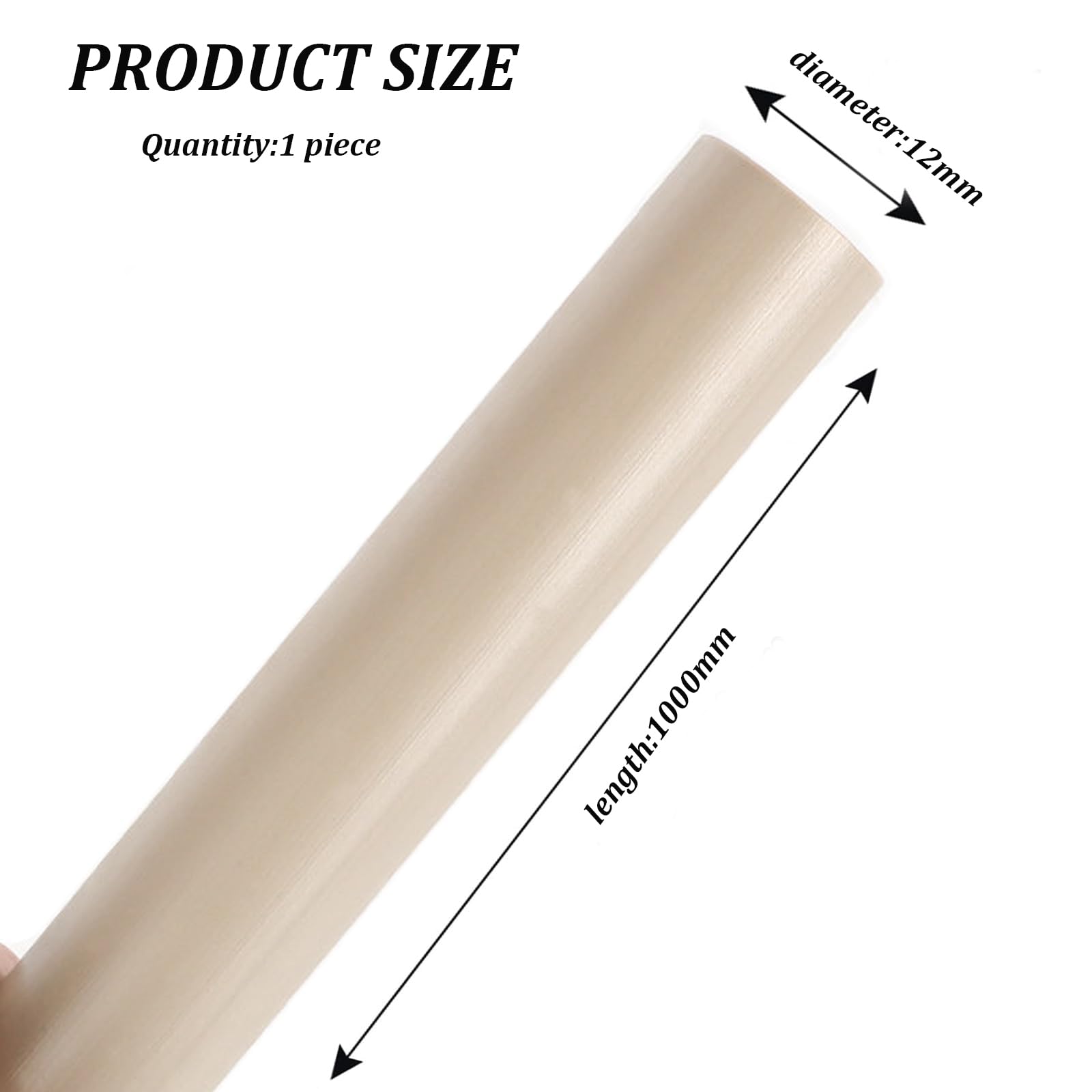 1 Stück PEEK-Stab, Rundstab, Durchmesser 12 Mm–20 Mm, Länge 1000, Polyetheretherketon-Kunststoffstab, Technischer Kunststoff for CNC-Bearbeitung, Industrielle Anwendungen(12MM)