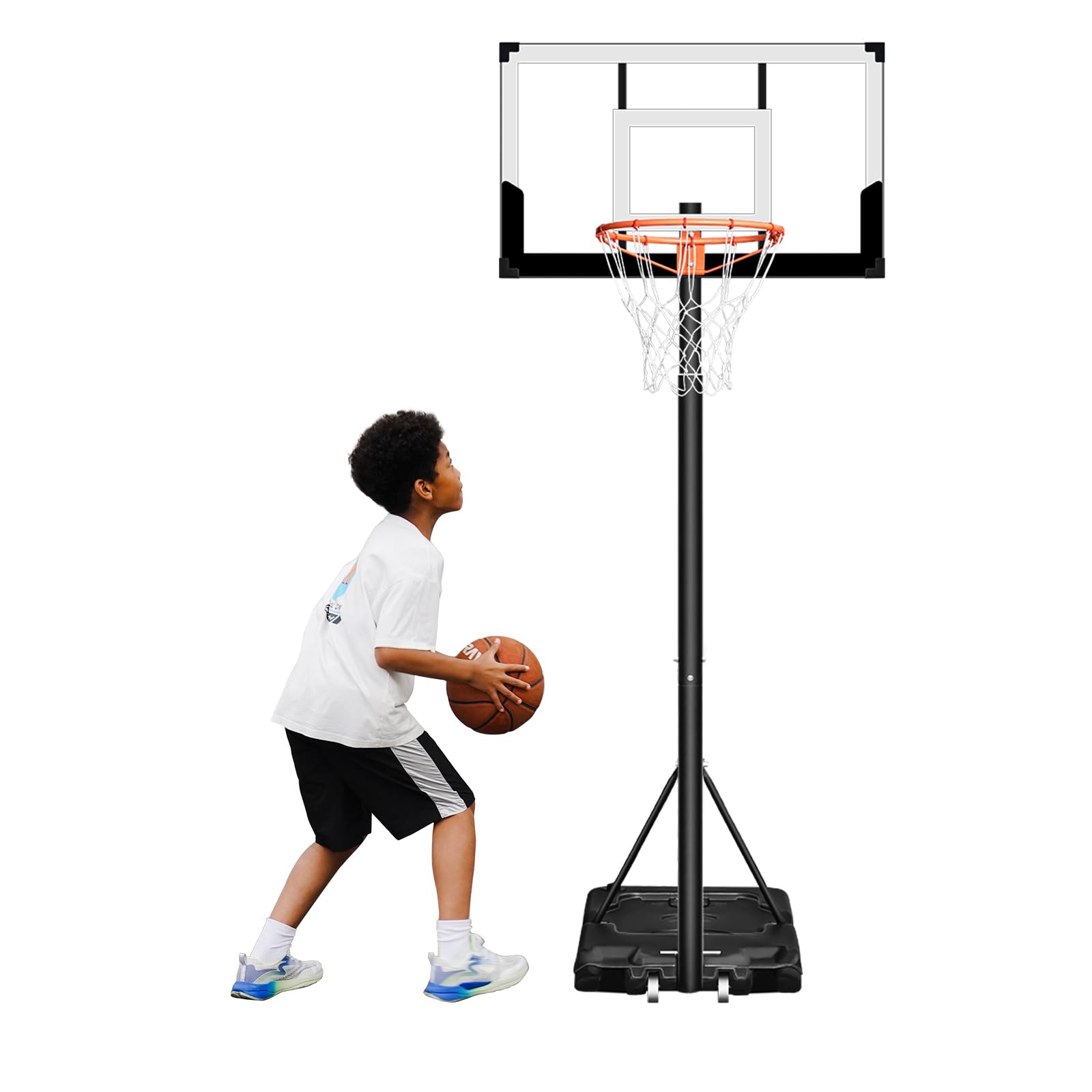 Seray Prime Kids/Adults Basketball Hoop Outdoor 3.3-10ft Adjustable, Swimming Pool Basketball Hoop for Kids/Toddlers/Youth in Poolside/Backyard/Indoor, 40 in Shatterproof Backboard and Enlarged Base