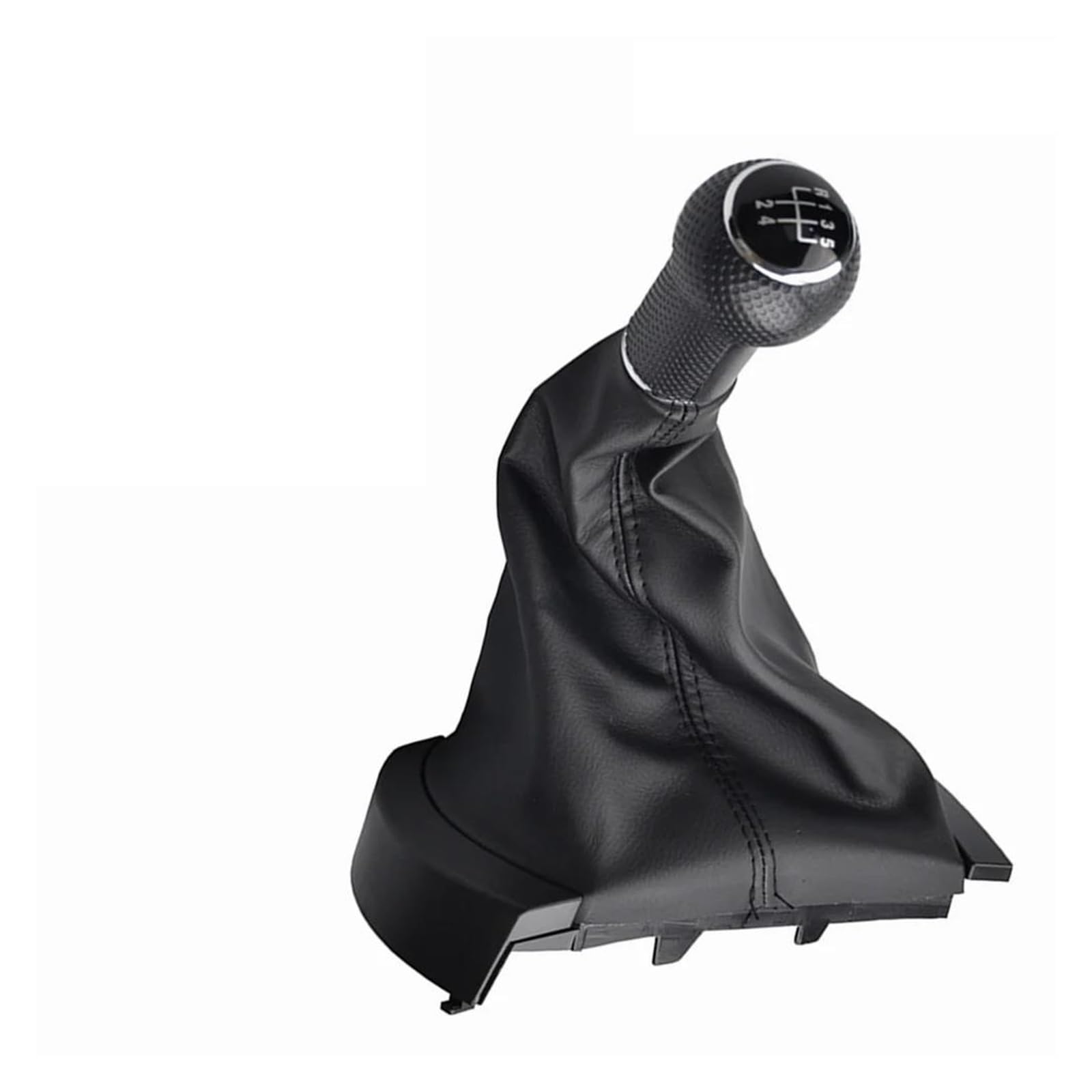 MOCALUX Gear Stick Shift Lever Knob for SEAT for Ibiza 2002-2010 12mm Car Gear Shift Knob Lever Shifter Gaitor Boot Modification Parts(Black,for 5 Speed)