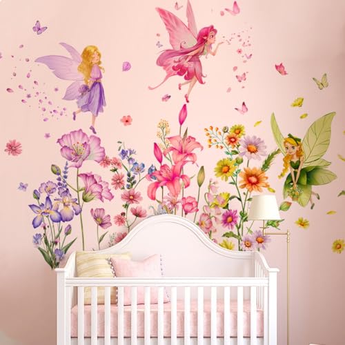 Vinilos Decorativos de Hadas y Flores 59x37.4 pulgadas miniatura 3
