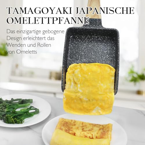 GiPP Tamagoyaki,Granit Antihaft Eierpfanne für alle Herdarten,Weiß – Ansicht 3