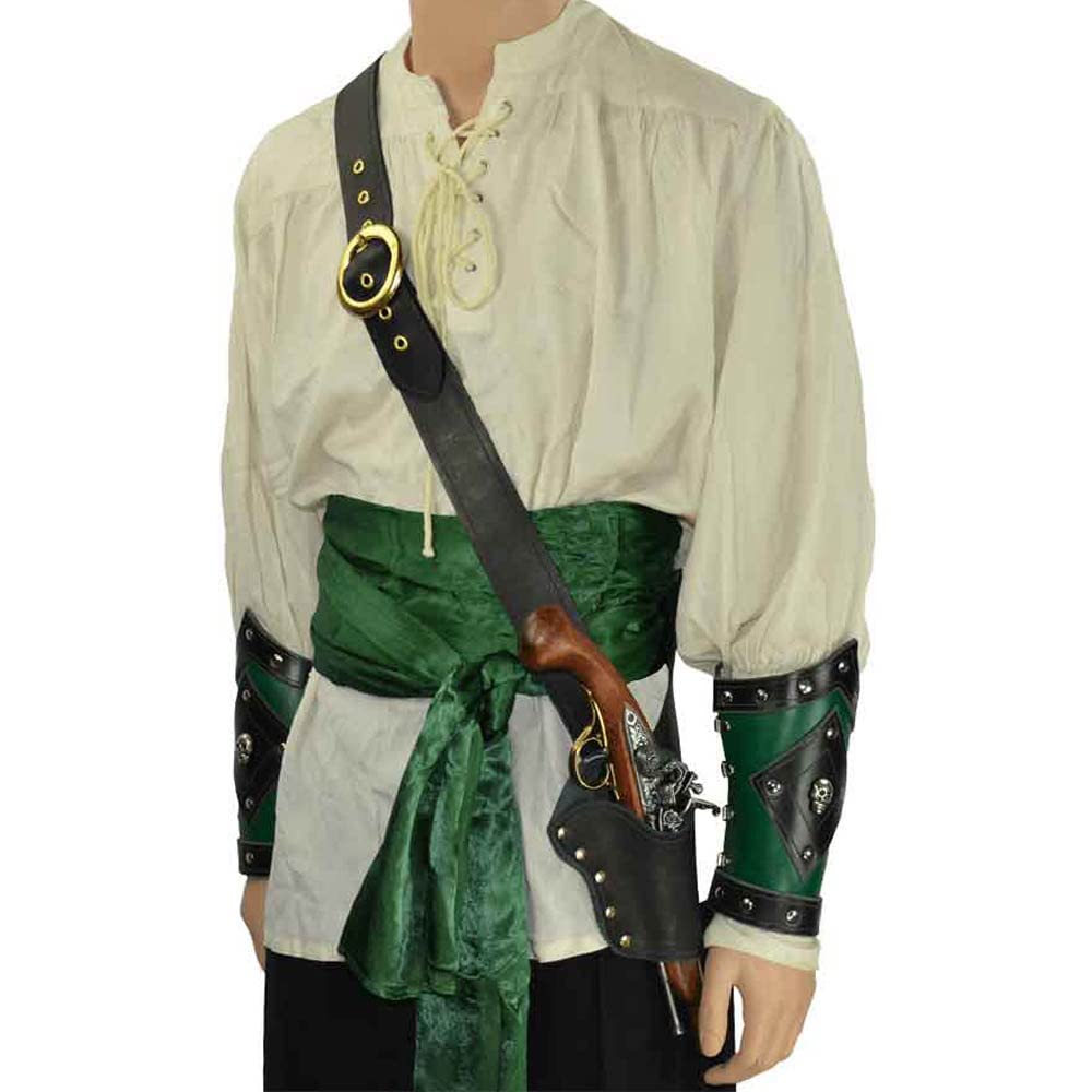 Fondina medievale a pietra focaia pirata Steampunk Fondina per pistola in pelle retrò Cosplay Tiratore scelto Porta pistola a spalla singola regolabile