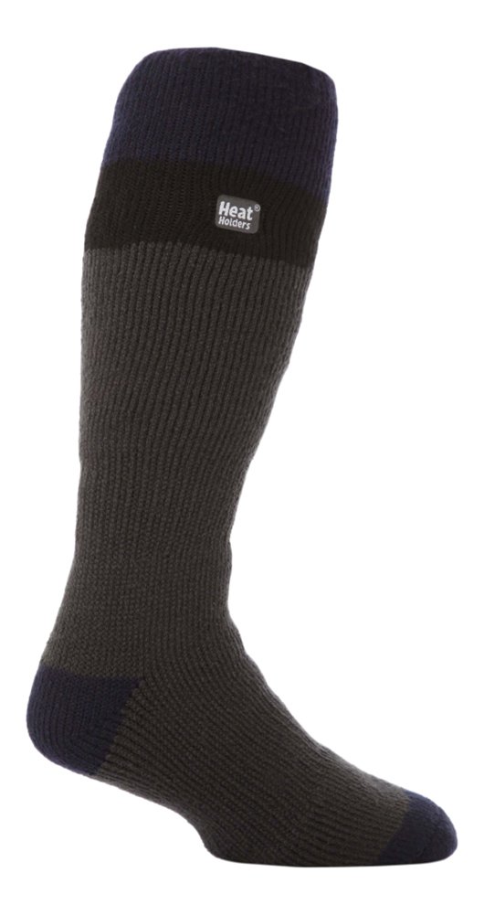 Heat Holders Men's Thermal Long Ski Socks Size 7-12 US Charcoal/Black/Navy