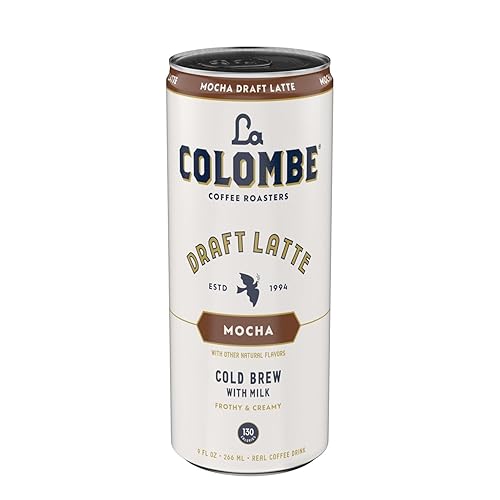 La Colombe Mocha Draft Latte, expreso prensado en frío y leche espumada + chocolate negro, hecho con ingredientes reales, café Grab And Go, 9 onzas