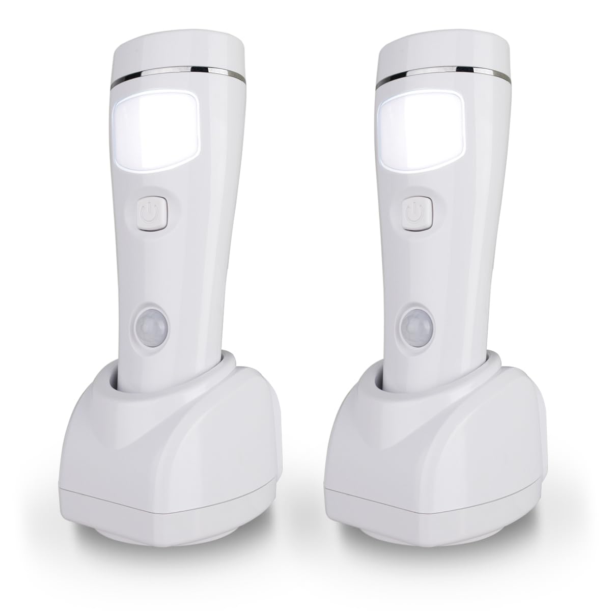 Xtralite NiteSafe Sensor II Rechargeable Night Light - 4 Function Motion Sensor LED Nightlight, Power Failure Light, Torch and Work Light - Twin Value Bundle