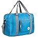 Wandf Foldable Travel Duffel Bag Luggage Sports Gym Water Resistant Nylon, Blue