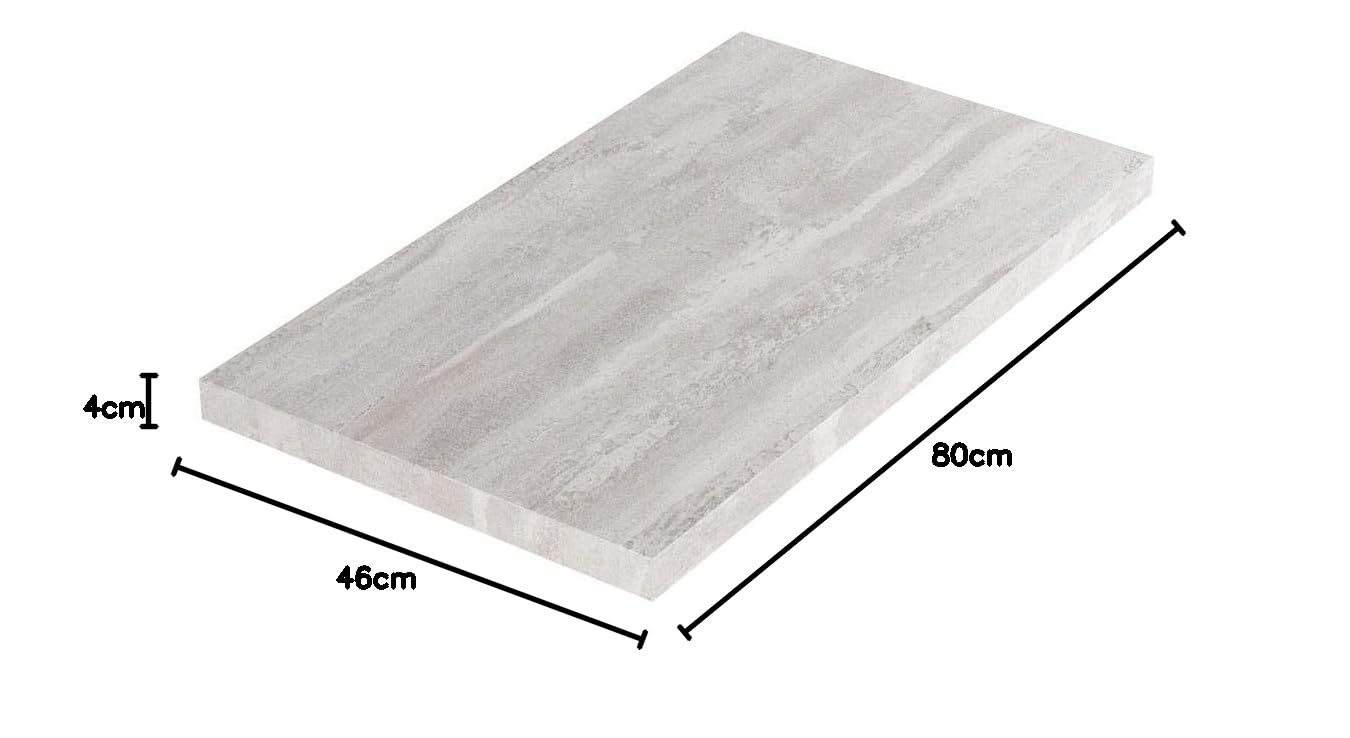 Kiamami Valentina - Mensola per lavabo bagno d'arredo 80cm effetto cemento