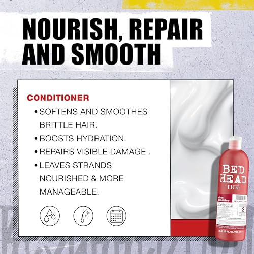 Foto von Bed Head by TIGI | Resurrection Shampoo und Conditioner Set | Haarpflege für sprödes und strapaziertes Haar | Kraftvolle, regenerierende Pflegeformel | 2 x 750 ml