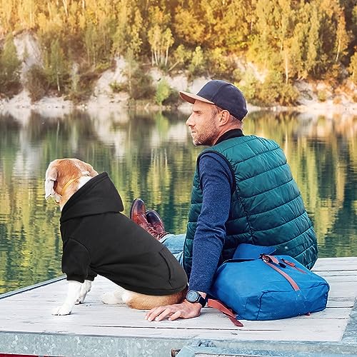 Dog Hoodie Dog Sweaters for Large Dogs,Pet Sweater Soft Solid Brushed Fleece Pet Clothes Pet Hoodie Sweatshirt with Pocket(Black-L) - Image 7