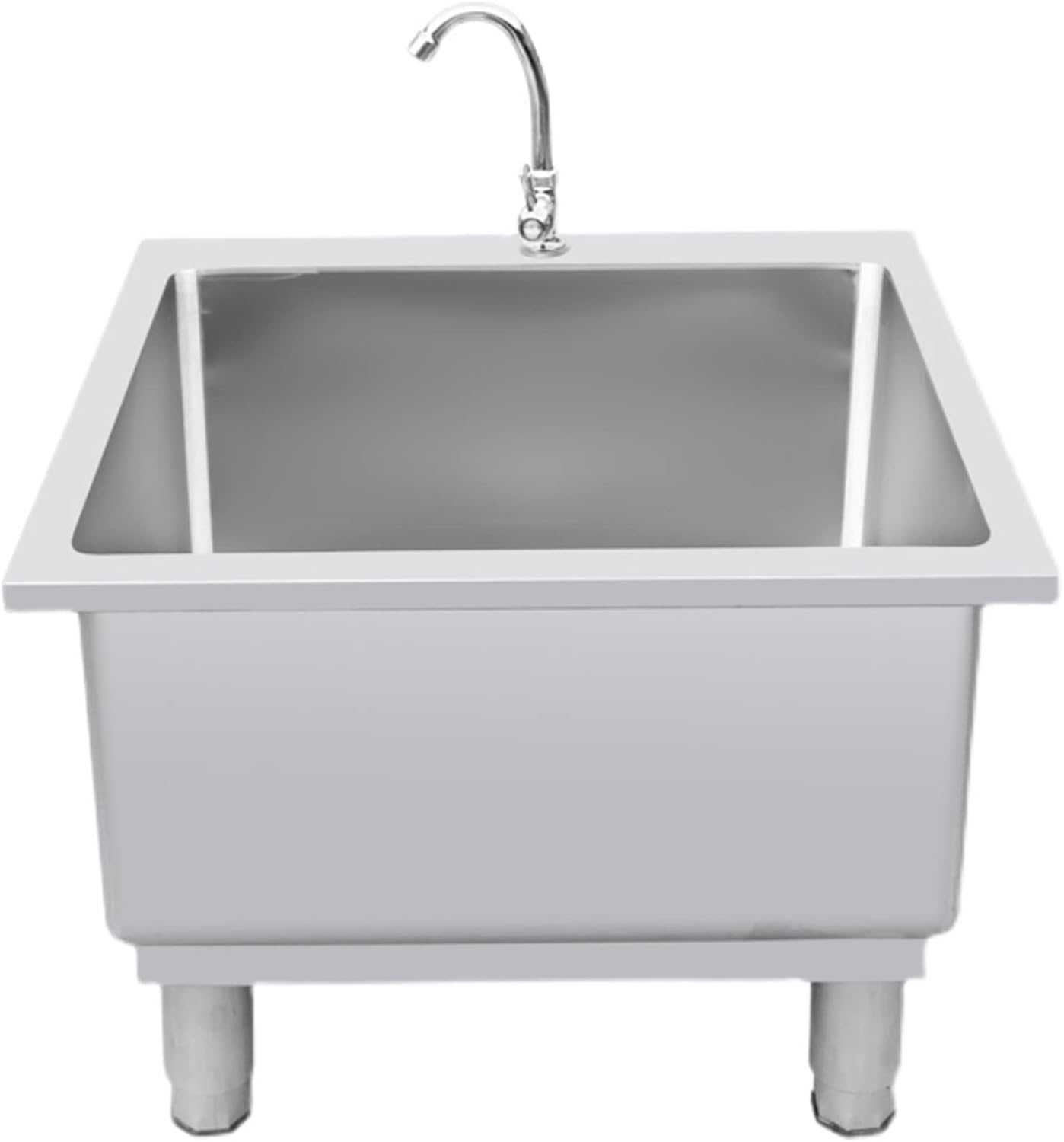 Amazon 流し台 ステンレス 簡易流し台、業務用モップシンク ステンレススチールモップサービス洗面台 ユーティリティシンク ランドリー