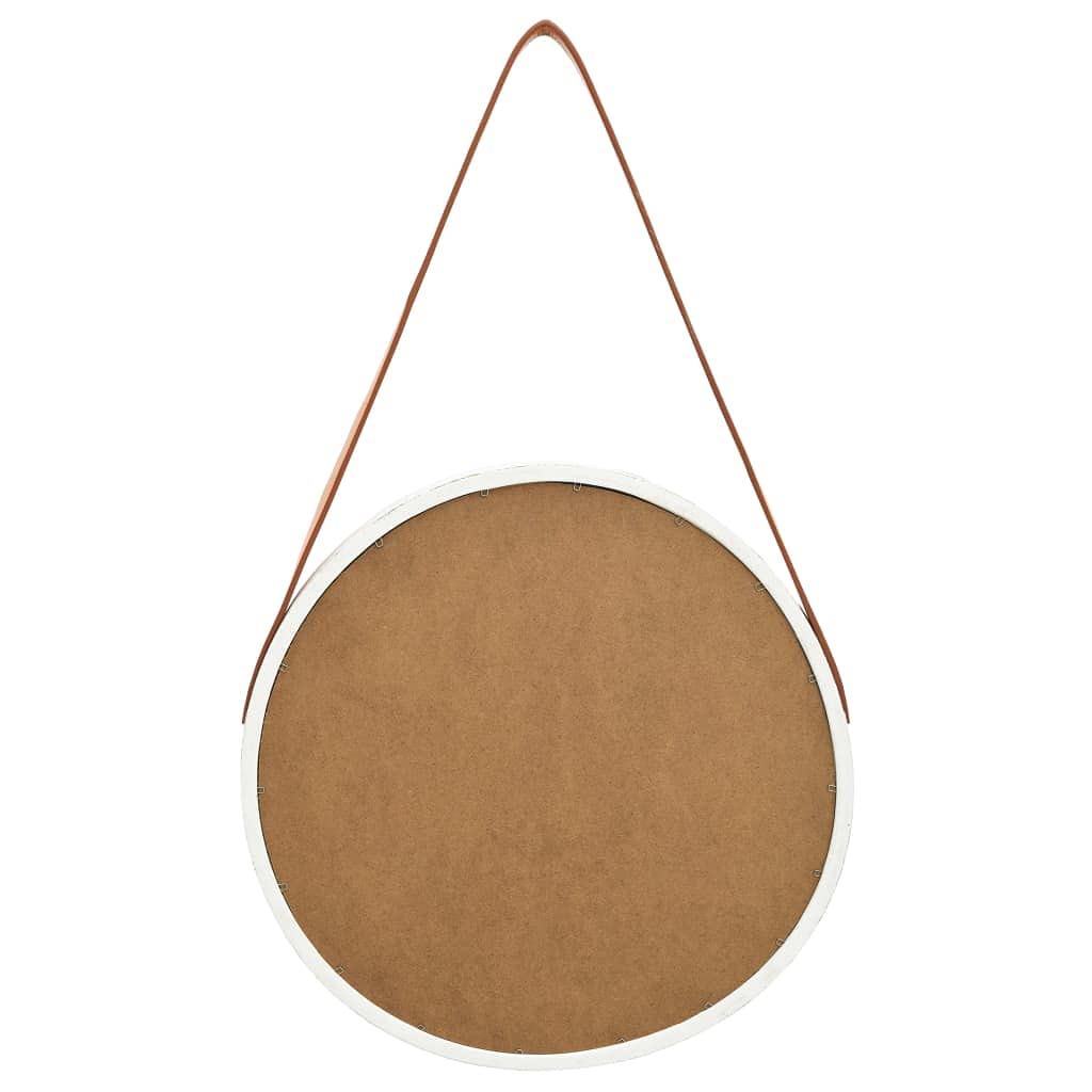 vidaXL Lustro ścienne z paskiem białe 40 cm