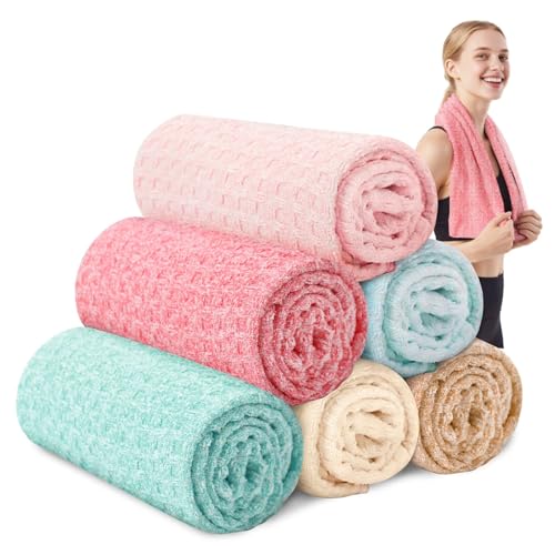 SOOWASH 6-Pack Microfiber Gym Towels