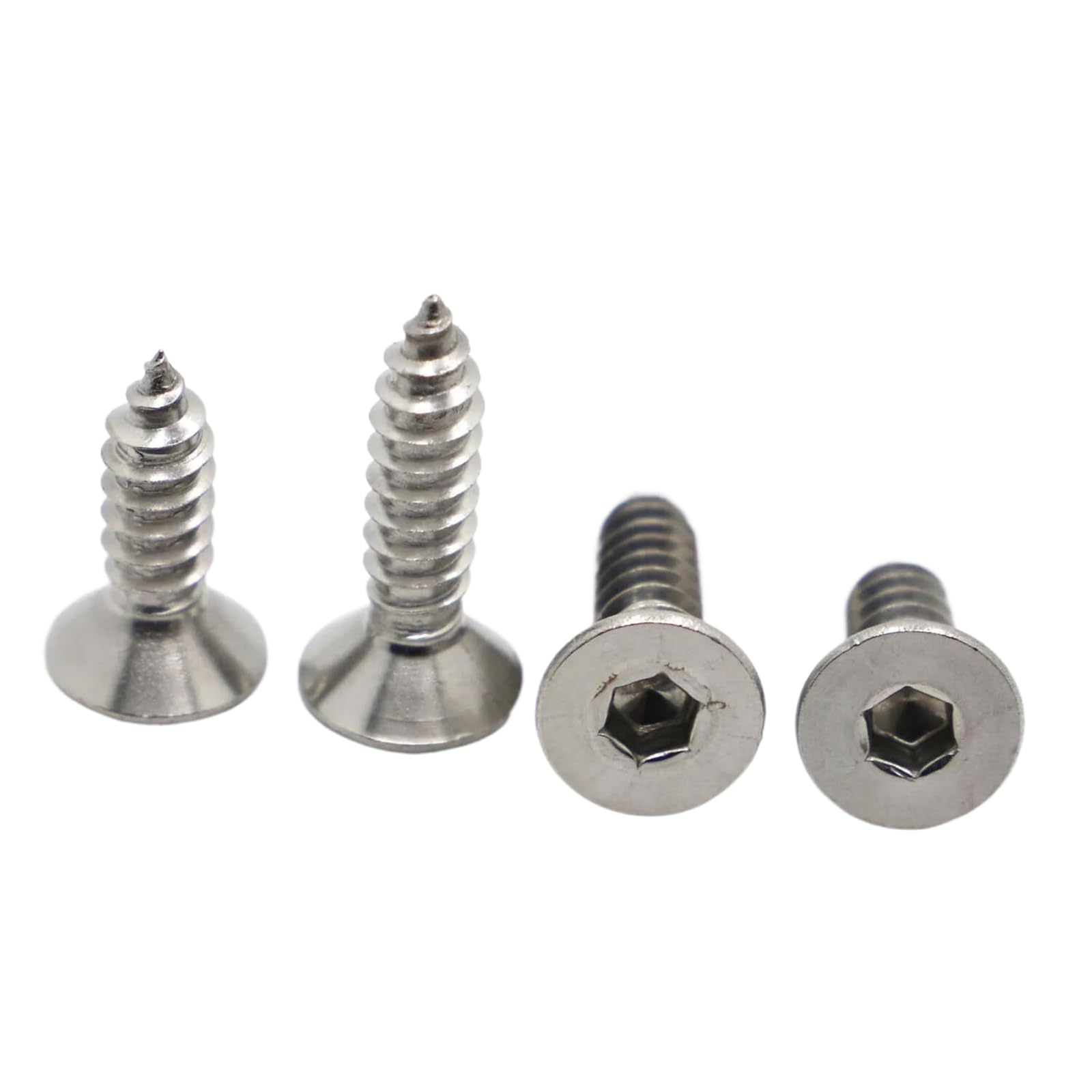 Kit 245 Viti Autofilettanti M3 M4 Per Legno - Testa Svasata Con Esagono Incassato, Acciaio Carbonio