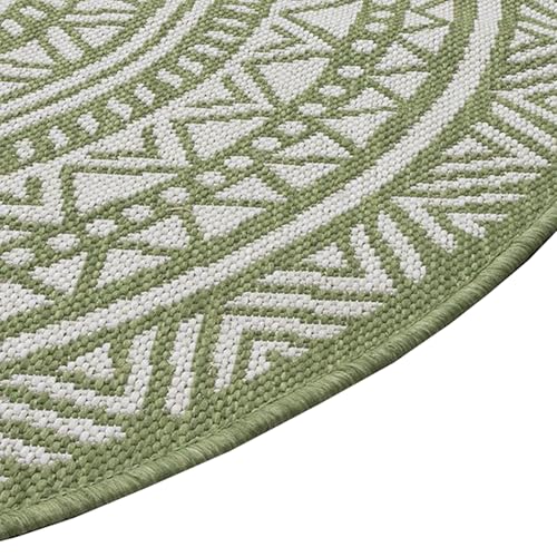Tapis de jardin rond résistant aux intempéries vert 120cm - 5