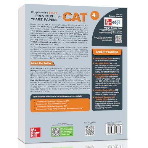 Image of Arun Sharma CAT 17 Years Topic-wise Solved Previous Years Questions, 4e (2001-2008 & 2017-2025) - Quant, VARC & DILR | 100+ Problem Solving Videos | CAT Preparation PYQs 2026