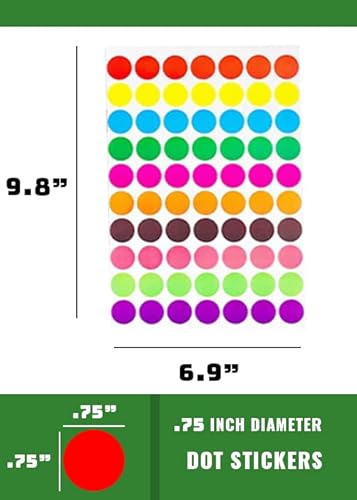 Blesstur 1050 Pcs Colored Dot Stickers Circle Stickers Price Stickers Garage Sale Circle Dots Labels Polka Round Stickers Label Color Coding Label Stickers For Office, Classroom, Papers, 0.75 Inches #TOP1