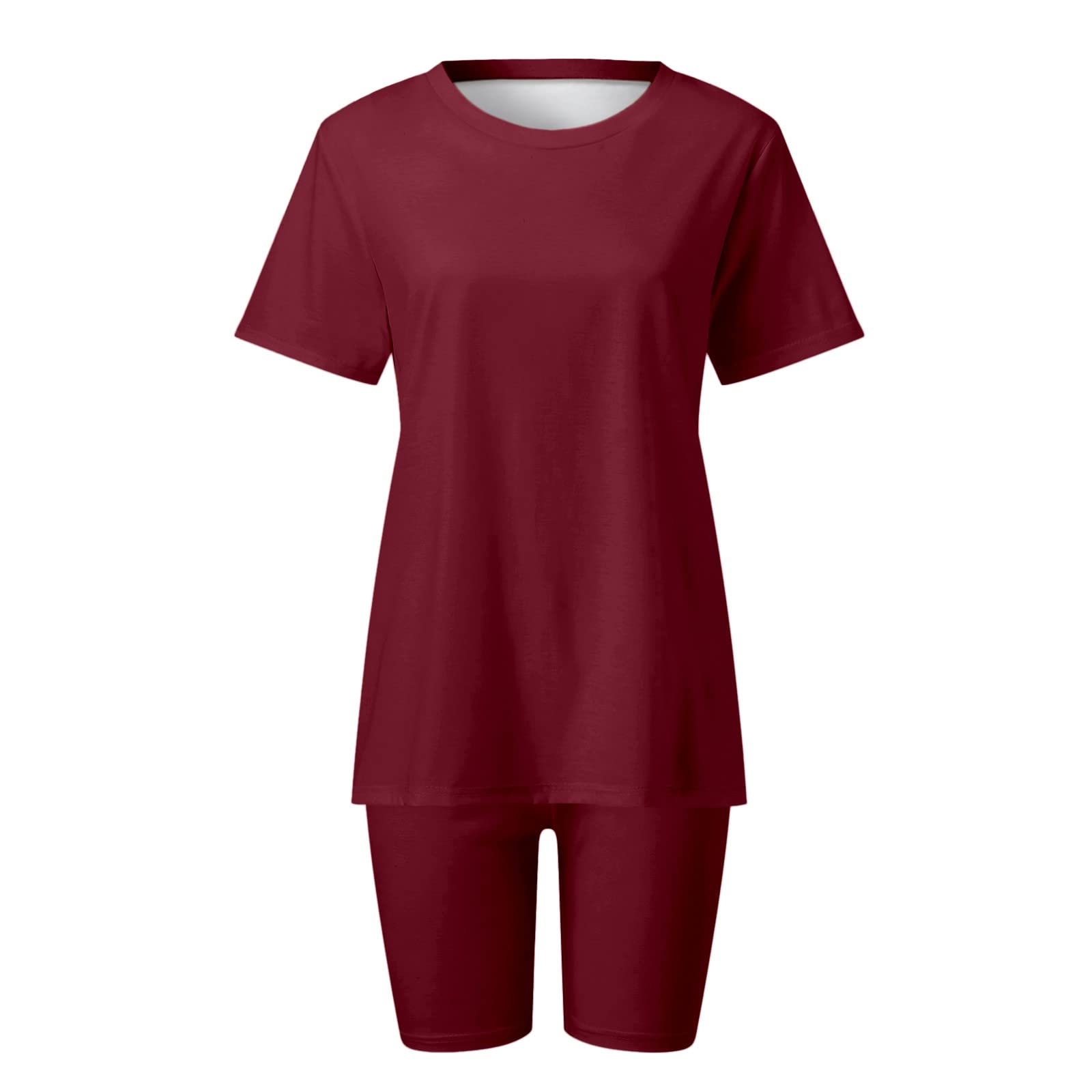 Zweiteilige Outfits für Damen, Kurzarm-Oberteile, kurze Hosen, Laufen, Yoga, Sport-Sets