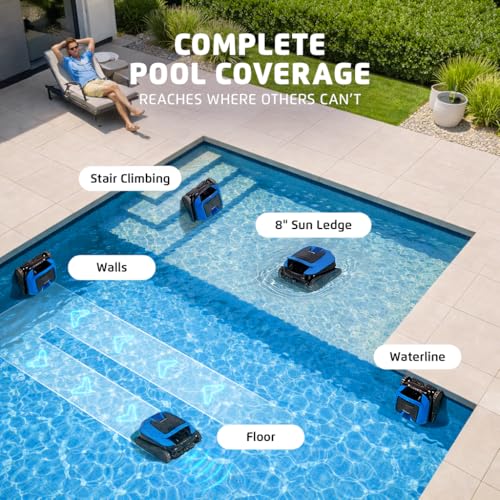 Image of Dolphin Nautilus EON 100 Cordless Robotic Pool Cleaner Ideal for Pools up to 50 FT - Wi-Fi Connected, Wall & Waterline Scrubbing, Top-Load Filter, Smart Navigation