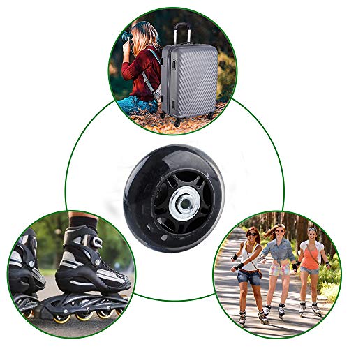 Gekufa Luggage Suitcase Replacement Wheels (76Mm X 24Mm) With Abec 608Zz Bearings, Inline Skate Wheels Repair Kit 1 Pair #TOP6