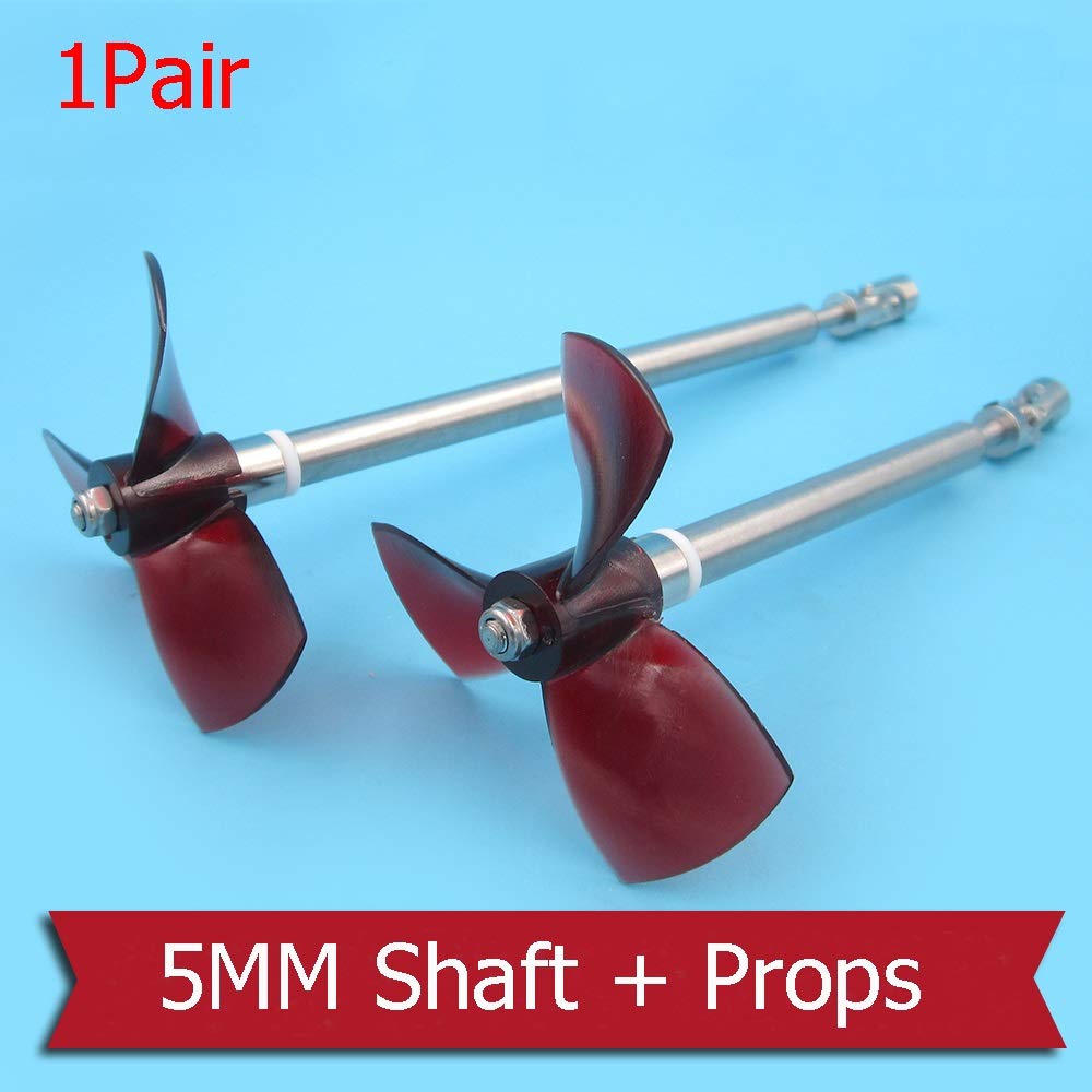 1 Coppia 5 MILLIMETRI Kit Albero di Trasmissione Trasmissione Albero di Montaggio Albero + Boccola + Puntelli 80 millimetri Diametro Esterno Elica CW CCW, for Parti RCBoat
